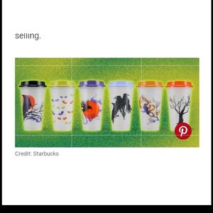 Starbucks Glow In The Dark Halloween reusable hot cups w lids